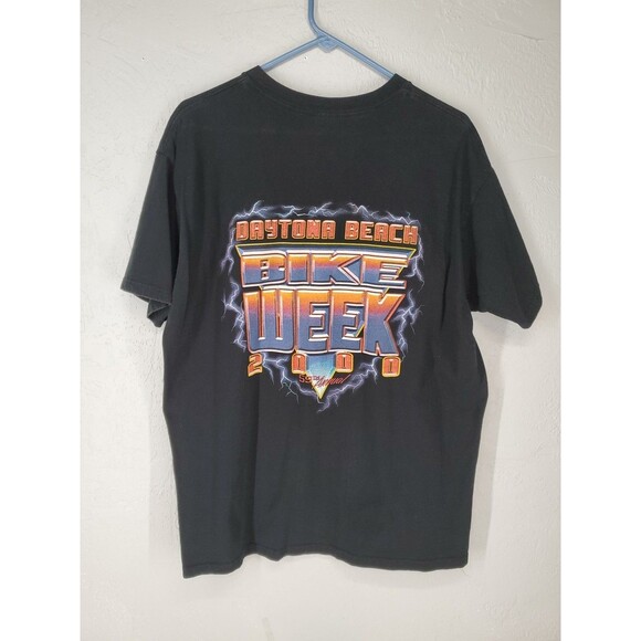 VTG 2000 Y2k Daytona 59th Annual Bike Week Short Sleeve T Shirt Black Size XL - Picture 4 of 5